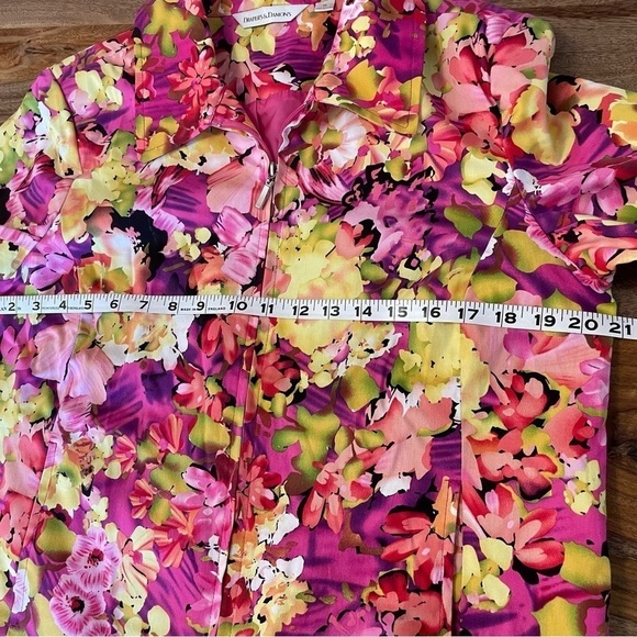 Draper & Damons Spring Abstract Floral Blazer‎ Yellows Pinks Greens sz M - Picture 7 of 9